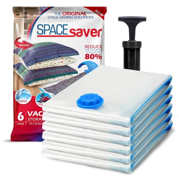 Bolsas de almacenamiento al vacío Spacesaver Premium, paquete de 6, tamaño grande