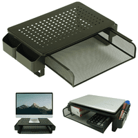 Telotenemos - Base Soporte Metálico Monitor Pc Notebook Cajón Organizador Negro