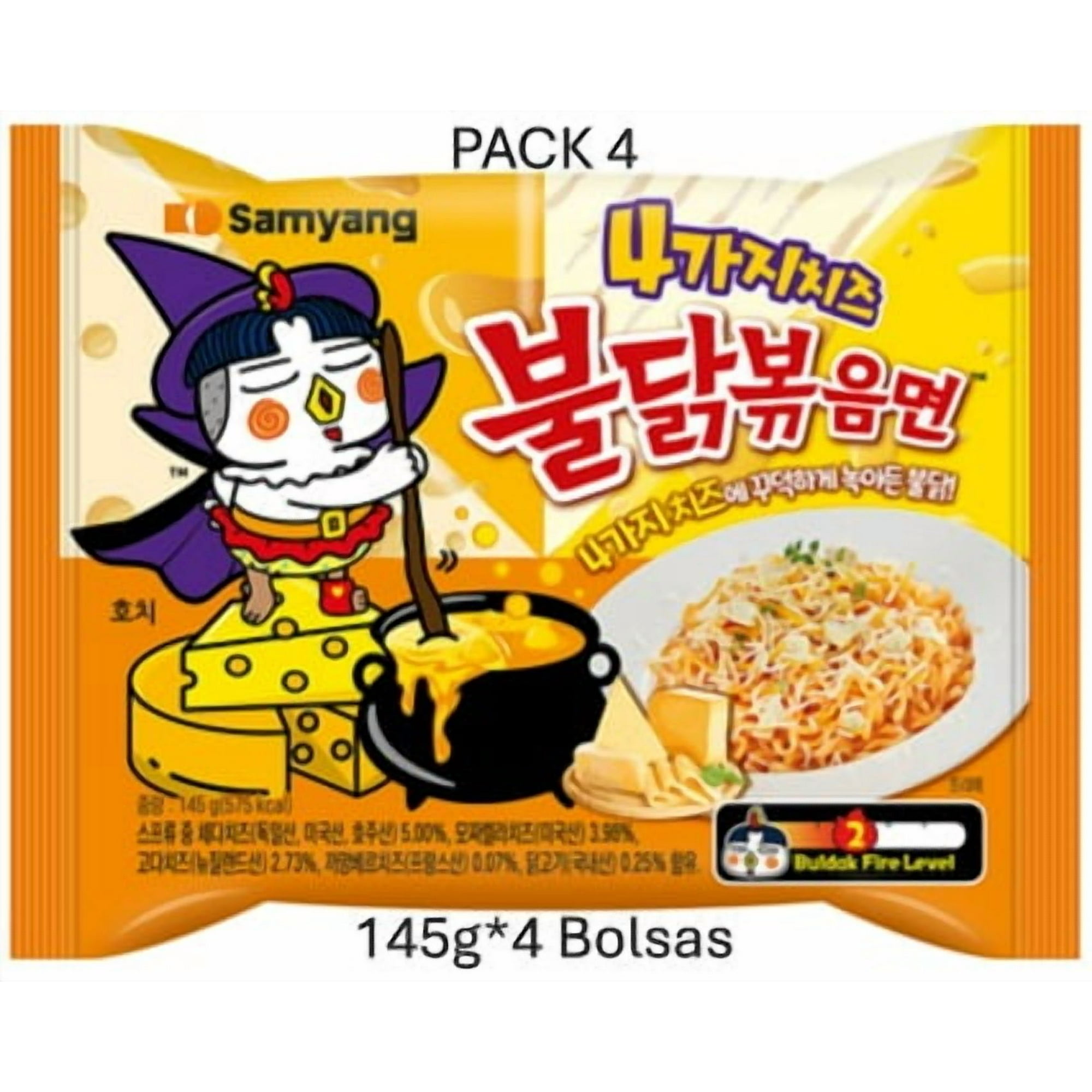 Buldak Ramen 4 Quesos Samyang 145g*pack 4 Bolsas