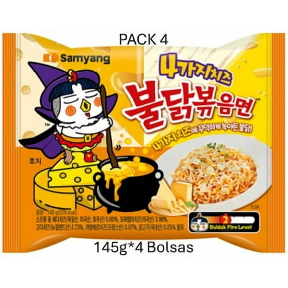 Buldak Ramen 4 Quesos Samyang 145g*PACK 4 Bolsas