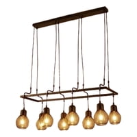 Genérico - Lampara Colgante Metal 8 Bombillos Vintage Hogar Lau