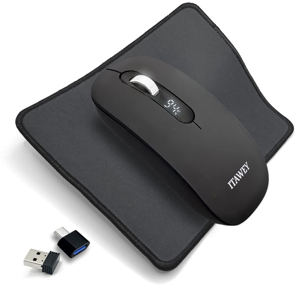 Mouse Inalámbrico Tri modo Recargable Con Mouse Pad