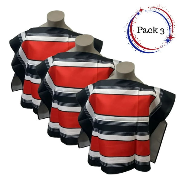 Pack 3 Mantas Poncho Huaso Juvenil Fechas Patrias Viva Chile