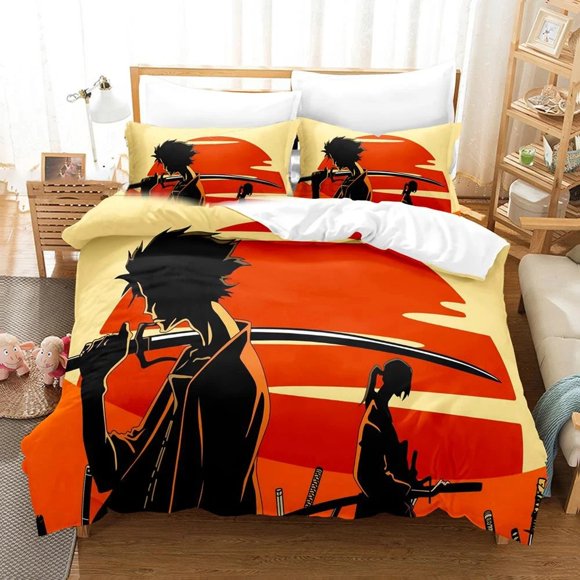Samurai Champloo Bedding Set Duvetcover Comforter Bed Set Quilt Cover Pillowcase Boys Girls Adults