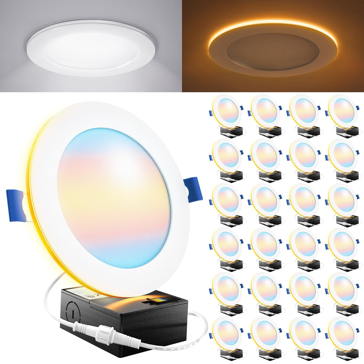 Luminaria Sunco Lighting Led Empotrable Regulable De 6" – Paquete De 24