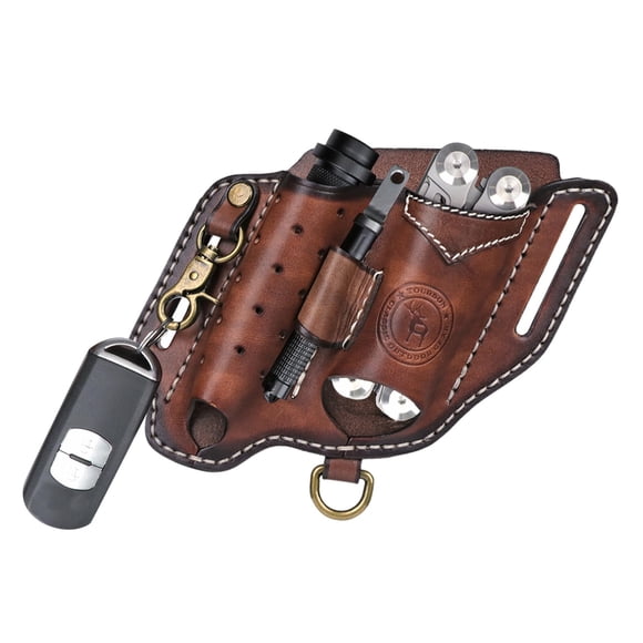 Funda Multiherramienta De Piel Tónica Para Cinturón Bolsa Compacta Edc