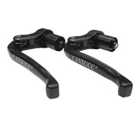 Magideal - 2 Palancas De Freno De Bicicleta, Extremo De Manillar Tt Time, Aleación De Aluminio, Piñón Fijo, Accesorio Negro, Para Bicicleta De Montaña, Triatlón,