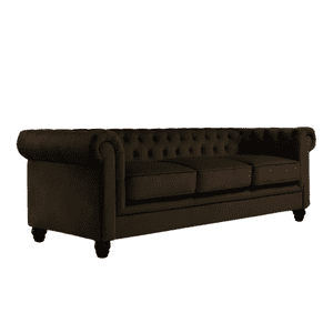 Mueblart - Sofá Chesterfield 3 Cuerpos Felpa Café