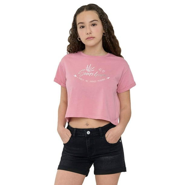 Polera Niña Teen Manga Corta Fun Rosado Corona