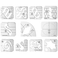 Magideal - Regla De Tela De Costura Acrílica Multifuncional Transparente Diy Para El Hogar, Juego De Plantillas Para Acolchado Para Sastres, Aficionad