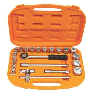 Tramontina - Juego De Dados Hexagonal Y Accesorios 1/2 Mm 23 Piezas Naranja Claro