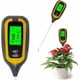 thumbnail image 1 of Medidor de pH y humedad del suelo, luminoso, 4 en 1, electrónico, para plantas de jardín, color amarillo, 1 of 5