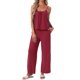 thumbnail image 1 of INSPIRE CHIC Conjunto de Pijama para Mujer Top de Tirantes Plisado y Pantalones Tejido Elástico Suave Verano 2026 Conjuntos de Descanso con Bolsillos XL Rojo, 1 of 5
