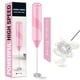 thumbnail image 1 of Espumador De Leche De Doble Batidor Rosa A Pilas, 1 of 9