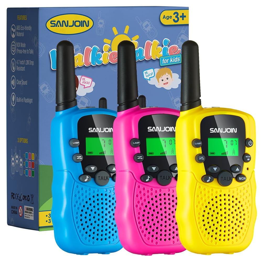 Walkie Talkies Sanjoin De Largo Alcance Para Niños De 3 A 8 Años, 22 Canales