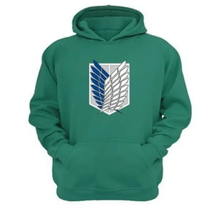 Genérico - Polerón Canguro Attack On Titan Verde Aguamarina Talla Xl Unisex