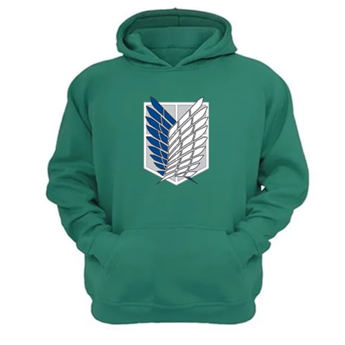 Polerón Canguro Attack On Titan Verde Aguamarina Talla M Unisex