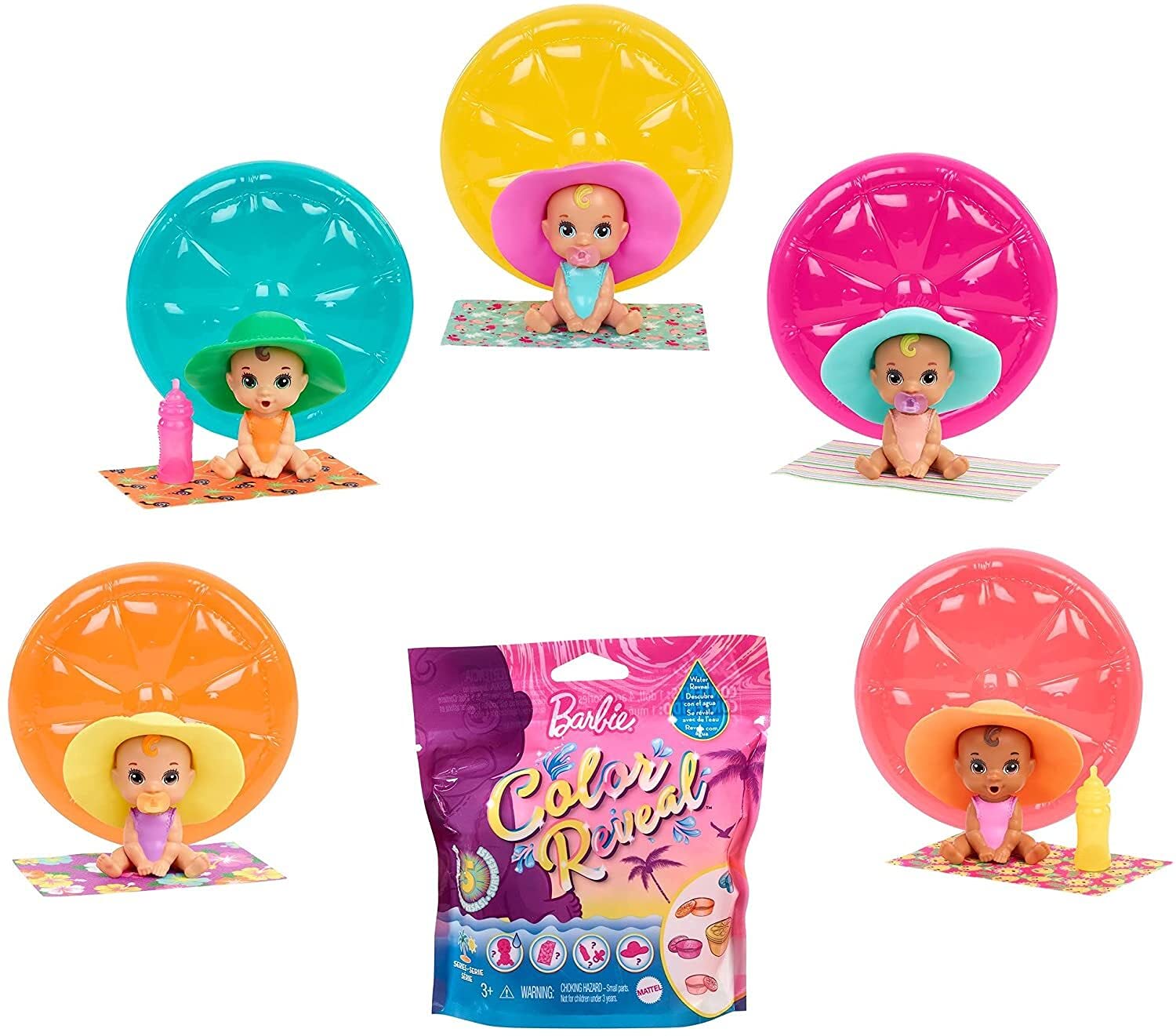 Barbie - Gtt12 Color Reveal Para Bebés, Arena Y Sol, Más De 3 Años