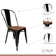 thumbnail image 4 of Comedor Industrial 160x90 Oscura + 6 Sillas Tolix Negras con Asiento de Madera Oscura Walnut, 4 of 8