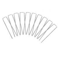 Magideal - 10X Estacas De Jardín, Estacas Para Tienda De Campaña, Clavos De Jardín En Forma De U, Grapas De Paisaje Reutilizables, Pines Galvanizados Para Lonas, 4 Mm De Espesor