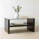 thumbnail image 2 of Mesa de centro moderna madera walnut wood vidrio, 2 of 7