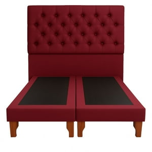 Ethan Desing - Cama 2 Plazas Modelo Capitoné Burdeo