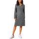 thumbnail image 4 of INSPIRE CHIC Vestidos Vintage de Cuadros para Mujer con Cuello en V, Manga Larga, Casual, Largo hasta la Rodilla, Camisa Vestido M Negro, 4 of 6