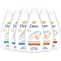 Gel De Baño Dove Variety, Paquete De 6 Unidades, Hydrate Gentle Pamper, 450 Ml
