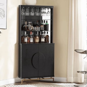 Muebles Santa Ana - Vitrina Esquinero Bar American Black