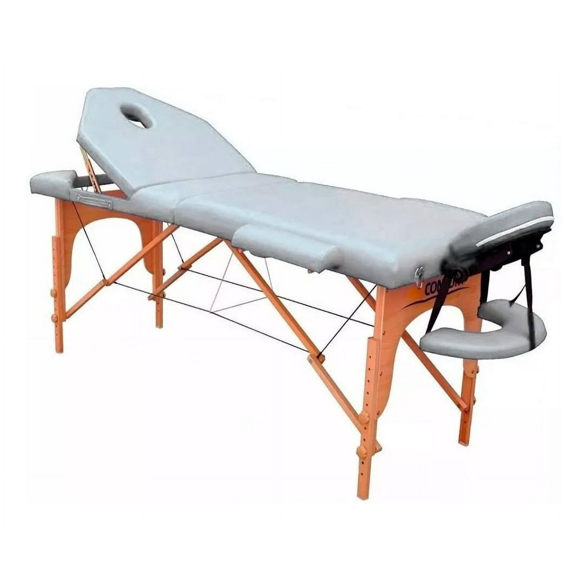 Nanofort - Camilla Masaje 3 Cuerpos Portatil Madera Blanca