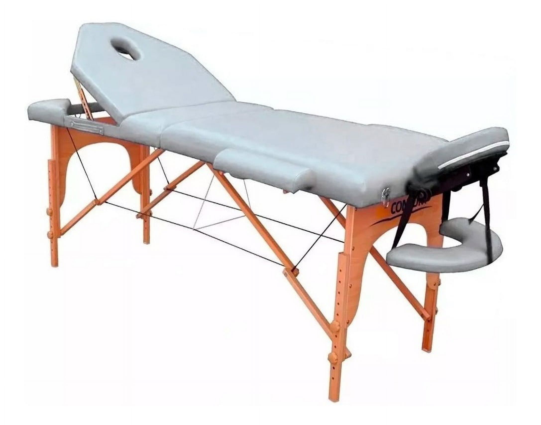 Nanofort - Camilla Masaje 3 Cuerpos Portatil Madera Blanca