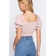 thumbnail image 3 of Top Corto Tejido con Estampado Floral en Color Rubor L, 3 of 5