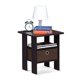 thumbnail image 5 of Mesa Auxiliar Furinno ANDREY con Estantes Abiertos y Caja de Tela – Nogal Oscuro, 5 of 7