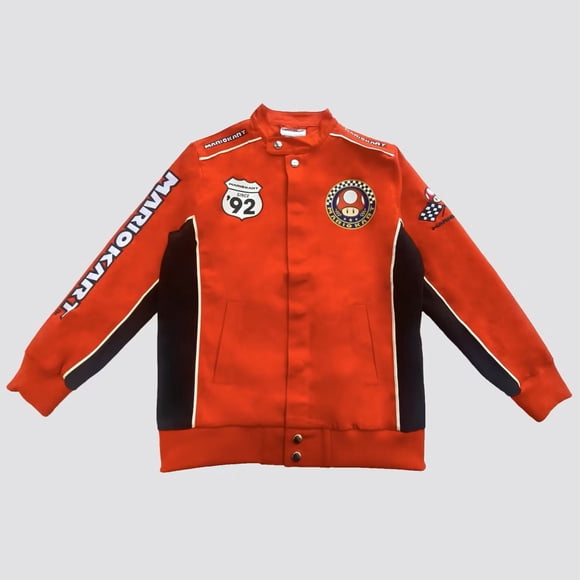 Chaqueta Nintendo Mario Kart Adulto Estilo Racing Roja y Negra