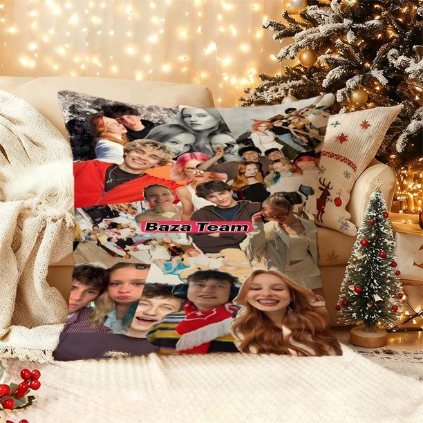 A Baza Team Group Photo Printed Cushion Cover Modern Decorative Pillowcase Suitable for Sofas Living Rooms Outdoor Use Bedroom Decorative Pillow Cover Living Ro