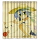 thumbnail image 1 of Cortina de ducha de anime con diseño de gato y niña, juego de cortinas de baño con ganchos, tamaño 66 x 72 pulgadas, 1 of 3