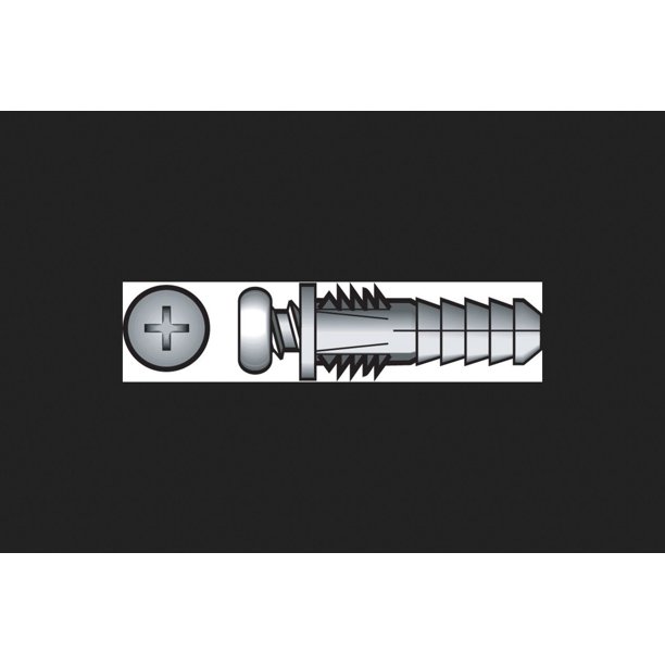 Anclajes de plástico con tornillos Hillman de 4 a 6 x 2,2 cm, cabeza plana, paquete de 6