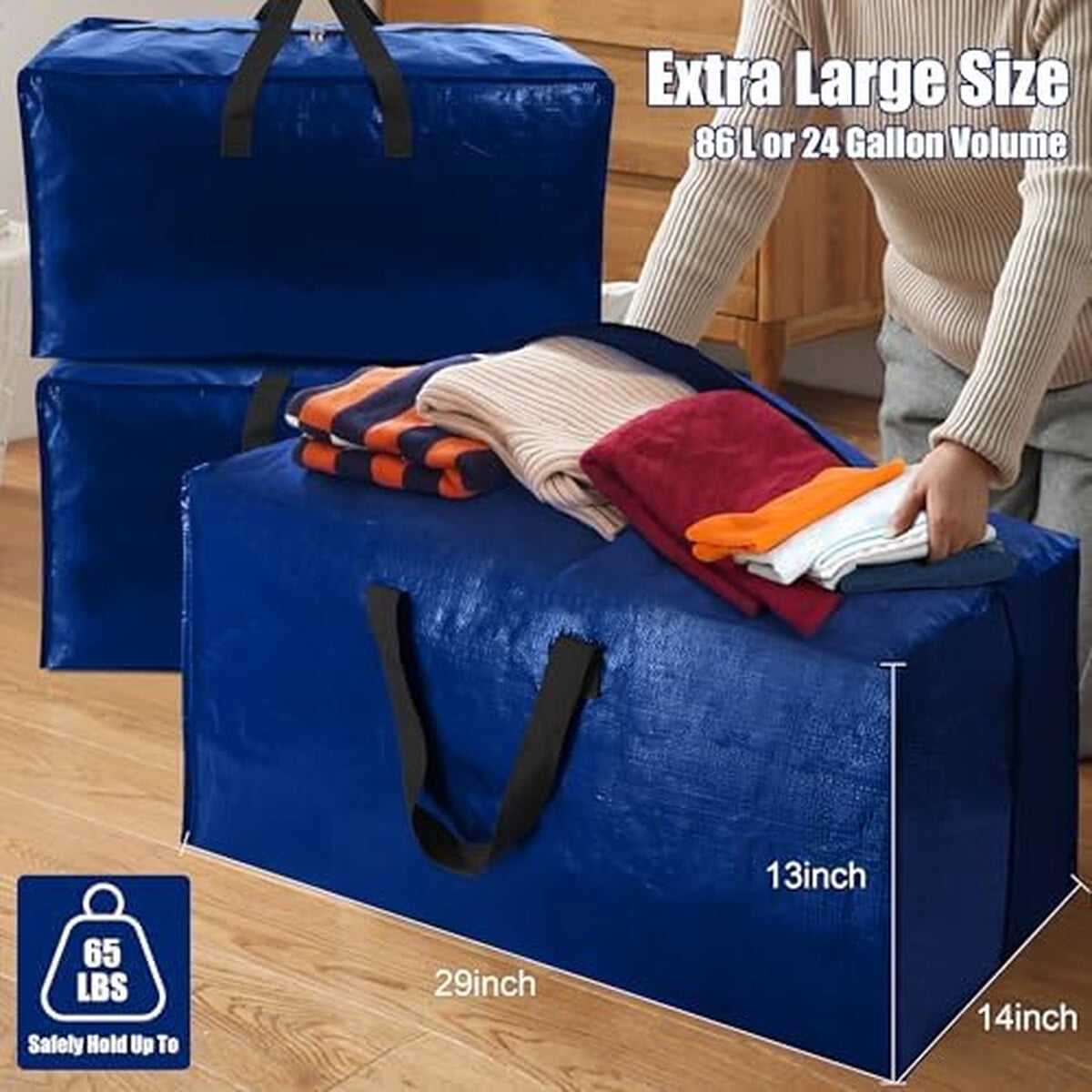 Bolsas Mudanza Cosy Family Xl 86l Pack 4 Reforzadas Azul