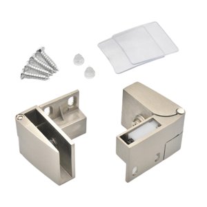 Magideal - Bisagra De Puerta De Vidrio Bisagras De Gabinete Cierre De Aleación De Zinc Con Tornillos Abrazadera De Montaje Lateral Accesorios De Hardware Luz De Oro