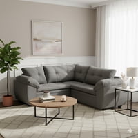 Deco Outlet - Sofá Seccional Liverpool 3.2 Tela Gris Claro