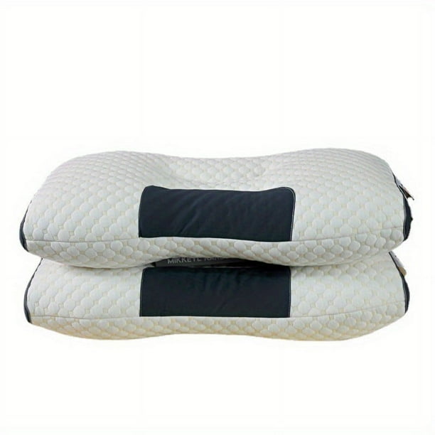 1pc Knitted Cotton Thin Pillow With Cervical Neck Protection, Sleep Massage Pillow Core, Moisture Absorbing Breathable Antibacterial Household Bedding Pillow Suitable For Living Room, Bedroom, Home De