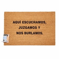 Morlan - Tapete Limpia Pies Personalizado Aquí Escuchamos, Juzgamos