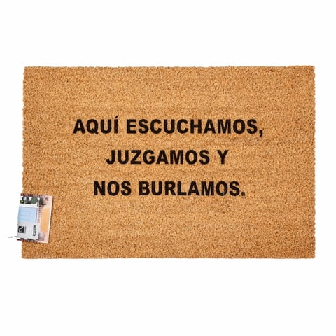 Morlan - Tapete Limpia Pies Personalizado Aquí Escuchamos, Juzgamos