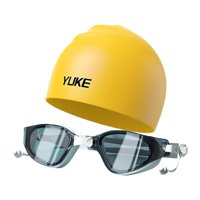 Magideal - Gafas De Natación Con Tope De Natación Vasos De Natación Anti Antidivisión Vista Transparente Para Mujeres Y Sin Fugas De Silicona Cómoda Tapa De Baño Amarillo