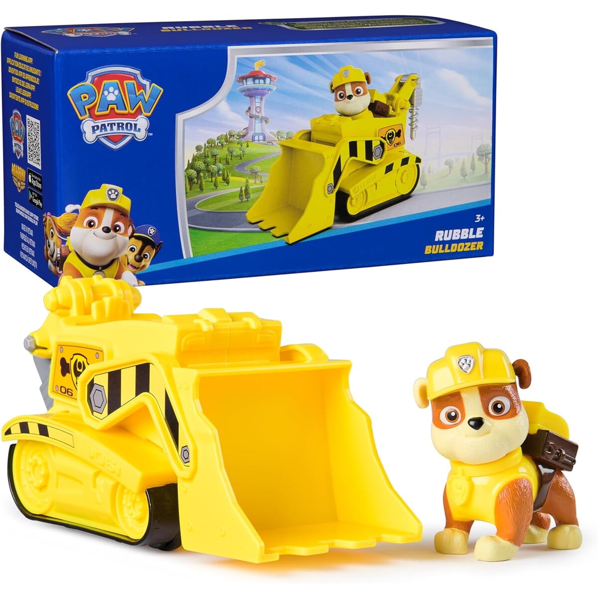 Camión Bulldozer Paw Patrol Rubble Con Figura Coleccionable