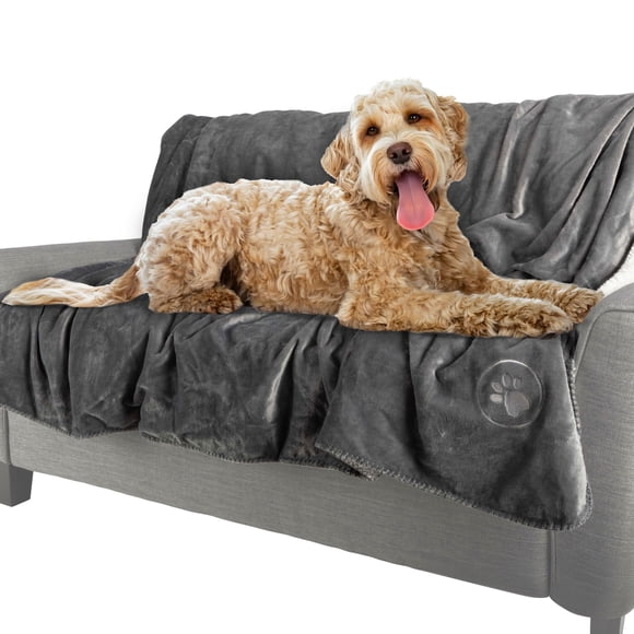 Manta para perros PETMAKER reversible Sherpa 200x250 cm gris