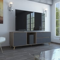 Tuhome - Rack Tv 65"" Salem Miel Y Plomo 58,4X154,4X38 Cm