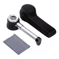 Magideal - Lupa De 45 Aumentos Con Lupa De Libro Iluminada Con Bolsa De Almacenamiento Lente De Aumento Led Con Carcasa De Metal Para Inspección Lectura De Perso Led Blanco