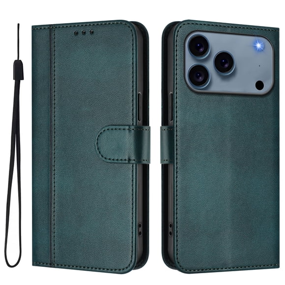 Funda Cartera para iphone 17 Promax Protección 360° con Ranuras para Tarjetas y Soporte Verde