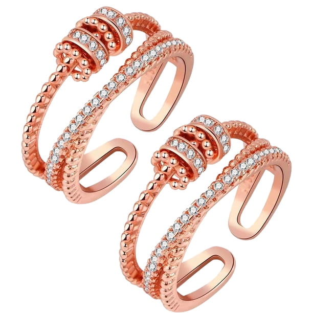Anillos antiansiedad unisex ajustables, apilables y giratorios para la ansiedad.